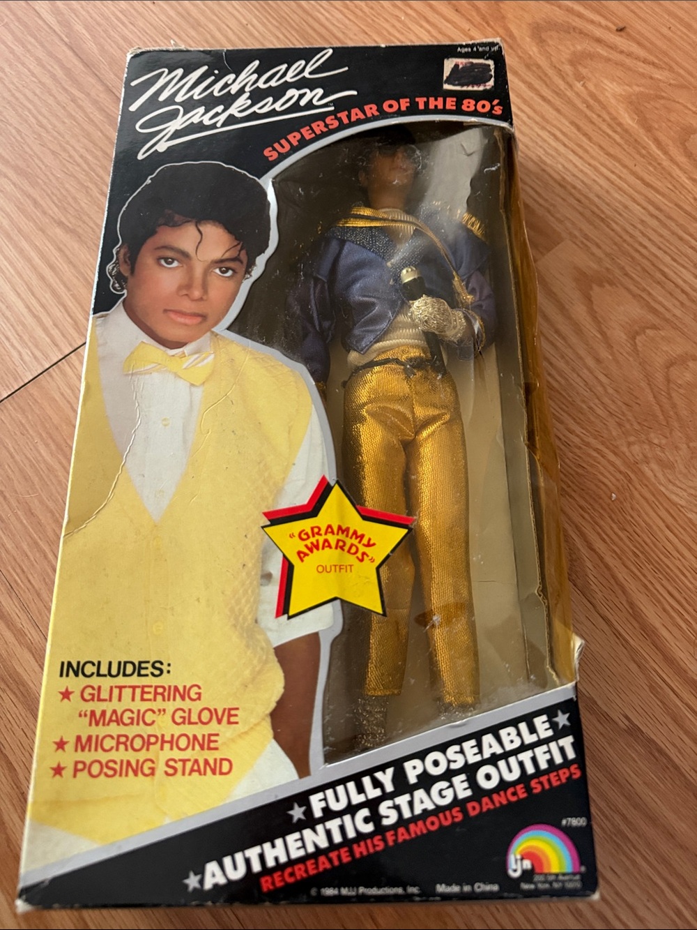 Michael Jackson Superstar of the 80s Doll in Gold Stage Outfit